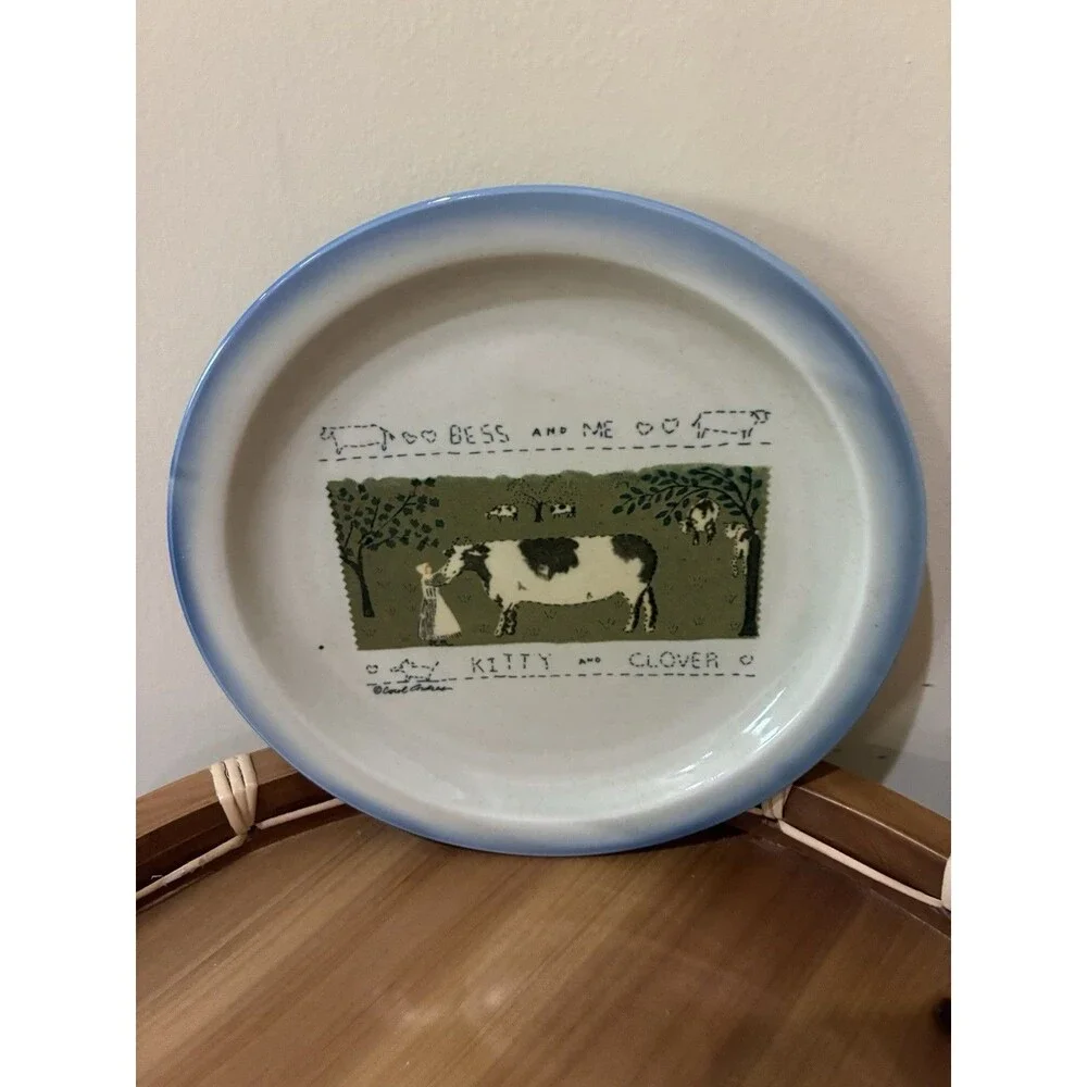 Carol Endres Primitive Vintage Folk Art BESS and ME Plate Japan 8